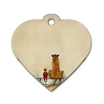 Tiger Sitting Beside Boy Painting Parody Cartoon Dog Tag Heart (One Side) Front