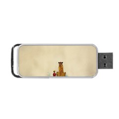 Tiger Sitting Beside Boy Painting Parody Cartoon Portable Usb Flash (one Side) by Bakwanart