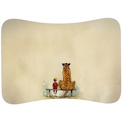 Tiger Sitting Beside Boy Painting Parody Cartoon Velour Seat Head Rest Cushion by Bakwanart