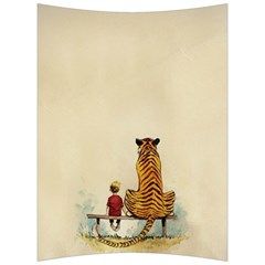 Tiger Sitting Beside Boy Painting Parody Cartoon Back Support Cushion by Bakwanart