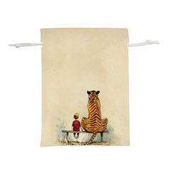 Tiger Sitting Beside Boy Painting Parody Cartoon Lightweight Drawstring Pouch (s) by Bakwanart