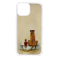 Tiger Sitting Beside Boy Painting Parody Cartoon Iphone 13 Mini Tpu Uv Print Case by Bakwanart