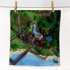 Green Village Miniature Technology Face Towel by Bakwanart