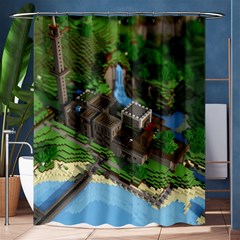 Green Village Miniature Technology Shower Curtain 60  X 72  (medium)  by Bakwanart