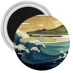 Sea Asia, Waves Japanese Art The Great Wave Off Kanagawa 3  Magnets Front