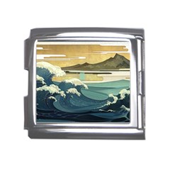 Sea Asia, Waves Japanese Art The Great Wave Off Kanagawa Mega Link Italian Charm (18mm) by Bakwanart