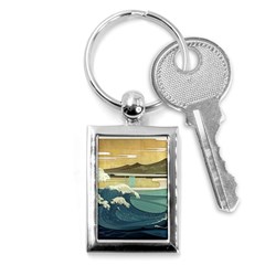 Sea Asia, Waves Japanese Art The Great Wave Off Kanagawa Key Chain (rectangle) by Bakwanart