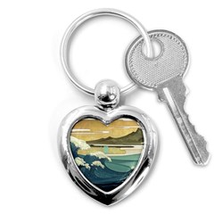 Sea Asia, Waves Japanese Art The Great Wave Off Kanagawa Key Chain (heart) by Bakwanart