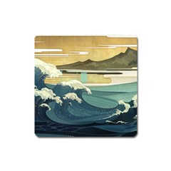 Sea Asia, Waves Japanese Art The Great Wave Off Kanagawa Square Magnet by Bakwanart