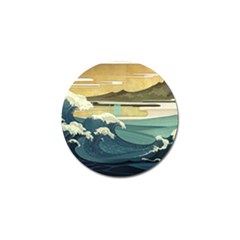 Sea Asia, Waves Japanese Art The Great Wave Off Kanagawa Golf Ball Marker (4 Pack) by Bakwanart