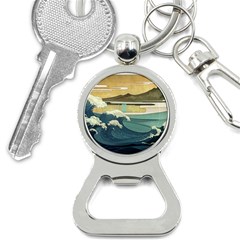 Sea Asia, Waves Japanese Art The Great Wave Off Kanagawa Bottle Opener Key Chain by Bakwanart