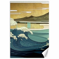 Sea Asia, Waves Japanese Art The Great Wave Off Kanagawa Canvas 12  X 18  by Bakwanart