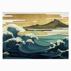 Sea Asia, Waves Japanese Art The Great Wave Off Kanagawa Large Glasses Cloth (2 Sides) by Bakwanart