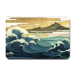 Sea Asia, Waves Japanese Art The Great Wave Off Kanagawa Small Doormat by Bakwanart