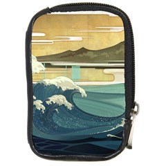 Sea Asia, Waves Japanese Art The Great Wave Off Kanagawa Compact Camera Leather Case by Bakwanart