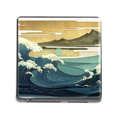 Sea Asia, Waves Japanese Art The Great Wave Off Kanagawa Memory Card Reader (square 5 Slot) by Bakwanart