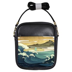 Sea Asia, Waves Japanese Art The Great Wave Off Kanagawa Girls Sling Bag by Bakwanart