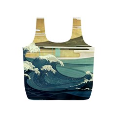 Sea Asia, Waves Japanese Art The Great Wave Off Kanagawa Full Print Recycle Bag (s) by Bakwanart