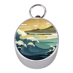 Sea Asia, Waves Japanese Art The Great Wave Off Kanagawa Mini Silver Compasses by Bakwanart