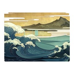 Sea Asia, Waves Japanese Art The Great Wave Off Kanagawa Two Sides Premium Plush Fleece Blanket (mini) by Bakwanart