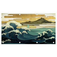 Sea Asia, Waves Japanese Art The Great Wave Off Kanagawa Banner And Sign 7  X 4  by Bakwanart