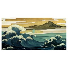 Sea Asia, Waves Japanese Art The Great Wave Off Kanagawa Banner And Sign 8  X 4  by Bakwanart