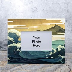 Sea Asia, Waves Japanese Art The Great Wave Off Kanagawa White Tabletop Photo Frame 4 x6  by Bakwanart