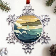 Sea Asia, Waves Japanese Art The Great Wave Off Kanagawa Metal Large Snowflake Ornament by Bakwanart