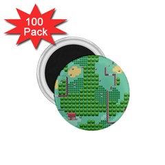 Green Retro Games Pattern 1 75  Magnets (100 Pack)  by Bakwanart