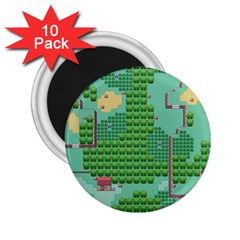 Green Retro Games Pattern 2 25  Magnets (10 Pack)  by Bakwanart