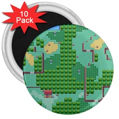 Green Retro Games Pattern 3  Magnets (10 Pack)  by Bakwanart