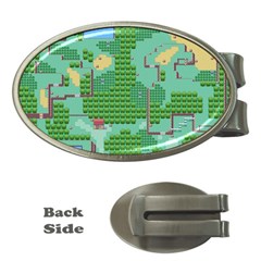 Green Retro Games Pattern Money Clips (oval)  by Bakwanart