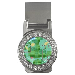 Green Retro Games Pattern Money Clips (cz)  by Bakwanart