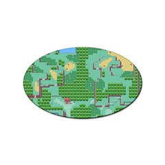 Green Retro Games Pattern Sticker Oval (100 Pack) by Bakwanart