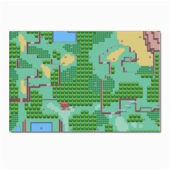 Green Retro Games Pattern Postcards 5  X 7  (pkg Of 10) by Bakwanart