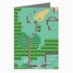 Green Retro Games Pattern Greeting Cards (pkg Of 8) by Bakwanart