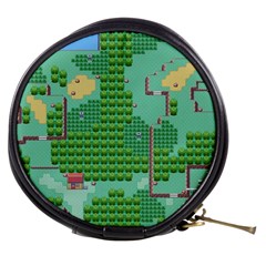 Green Retro Games Pattern Mini Makeup Bag by Bakwanart