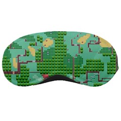 Green Retro Games Pattern Sleeping Mask by Bakwanart