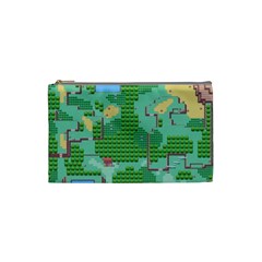 Green Retro Games Pattern Cosmetic Bag (small) by Bakwanart