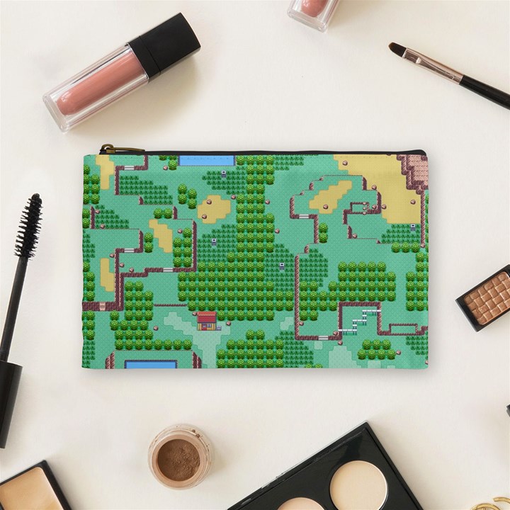 Green Retro Games Pattern Cosmetic Bag (Medium)