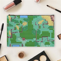 Green Retro Games Pattern Cosmetic Bag (large) by Bakwanart