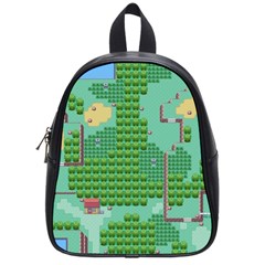 Green Retro Games Pattern School Bag (small) by Bakwanart