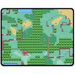 Green Retro Games Pattern Fleece Blanket (medium) by Bakwanart