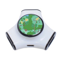 Green Retro Games Pattern 3-port Usb Hub by Bakwanart