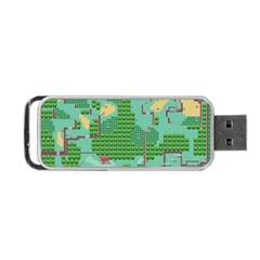 Green Retro Games Pattern Portable Usb Flash (one Side) by Bakwanart