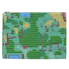 Green Retro Games Pattern Cosmetic Bag (xxl) by Bakwanart