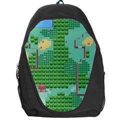 Green Retro Games Pattern Backpack Bag by Bakwanart