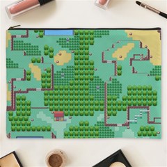 Green Retro Games Pattern Cosmetic Bag (xxxl) by Bakwanart