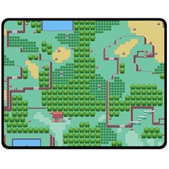 Green Retro Games Pattern Two Sides Fleece Blanket (medium) by Bakwanart