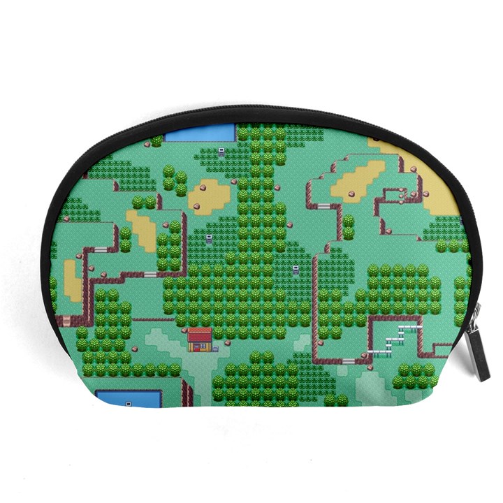 Green Retro Games Pattern Accessory Pouch (Large)